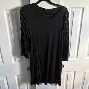 Express Black 3/4 Sleeve Dress with Holes on sleeves